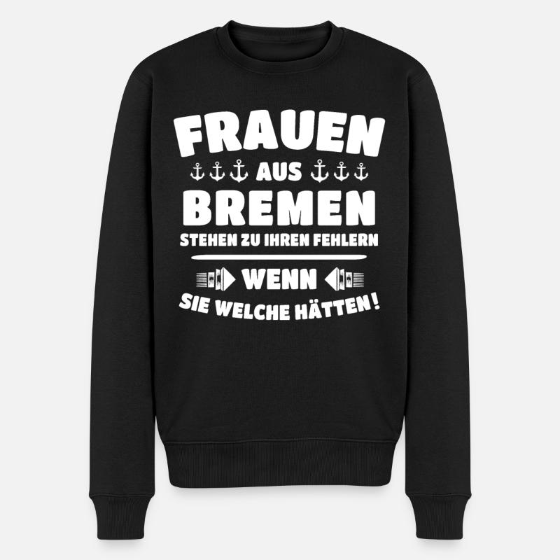 Bremen Bremer - Männer Premium Bio Pullover - Schwarz