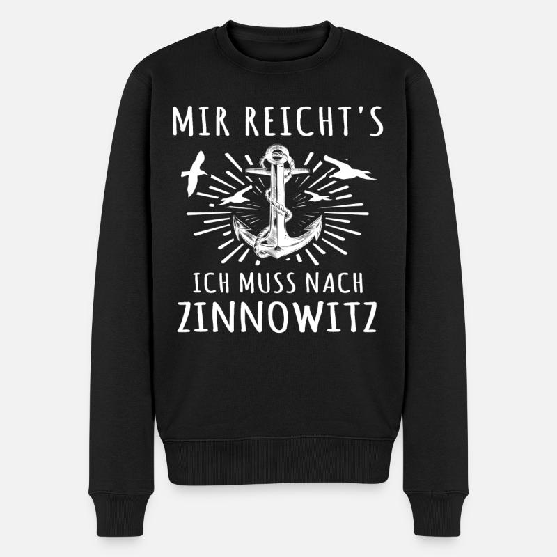 Zinnowitz - Männer Premium Bio Pullover - Schwarz