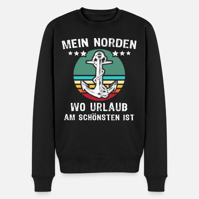 Lustige Norden Sprüche - Männer Premium Bio Pullover - Schwarz