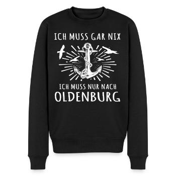 Oldenburg Sprüche Oldenburger - Männer Premium Bio Pullover - Schwarz - Vorne - Nico (187cm)
