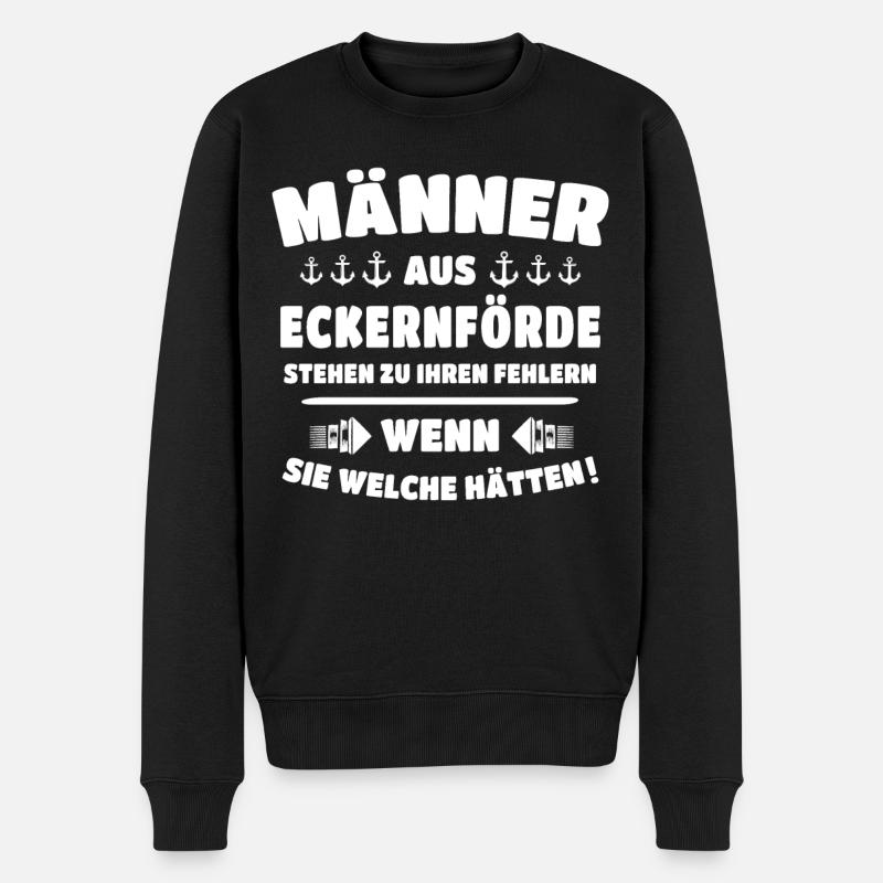 Eckernförde Sprüche - Männer Premium Bio Pullover - Schwarz
