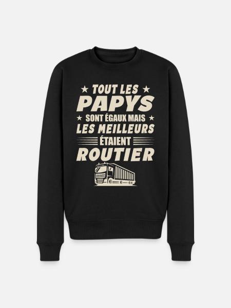 Routier Papy Cadeau Chauffeurs Routiers - Pull Premium bio Homme - noir