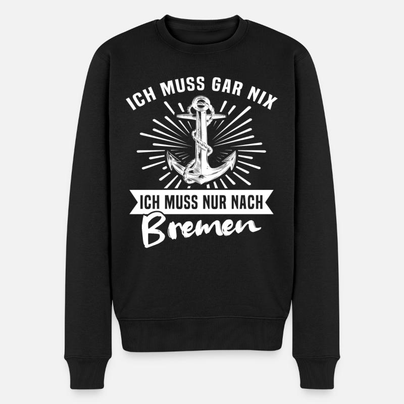 Bremen Bremer - Männer Premium Bio Pullover - Schwarz