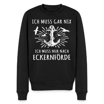 Eckernförde Eckernförder - Männer Premium Bio Pullover - Schwarz - Vorne - Nico (187cm)