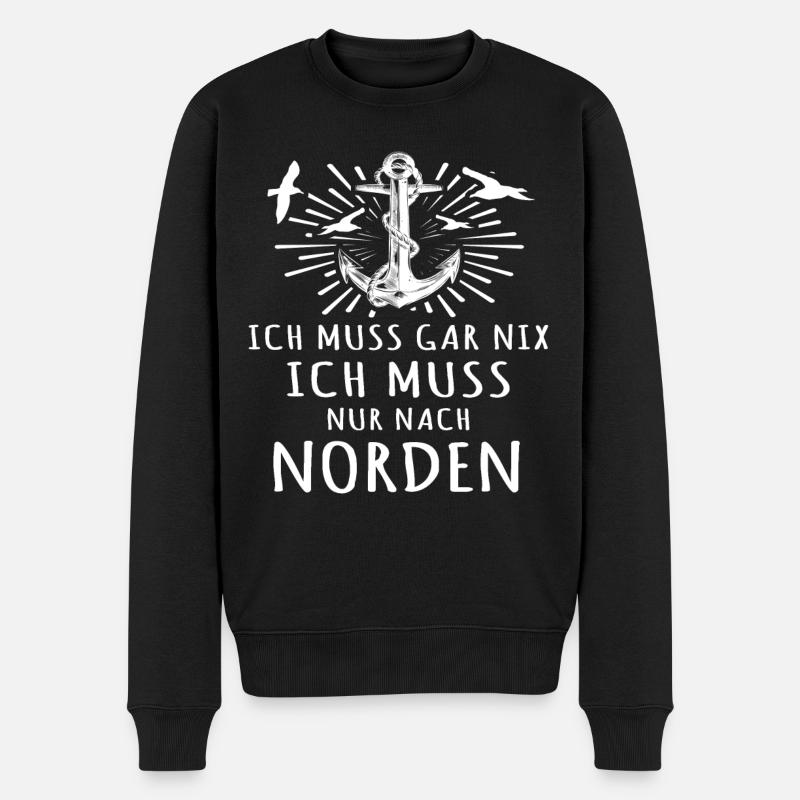 Norden Nordener Norddeutsche - Männer Premium Bio Pullover - Schwarz