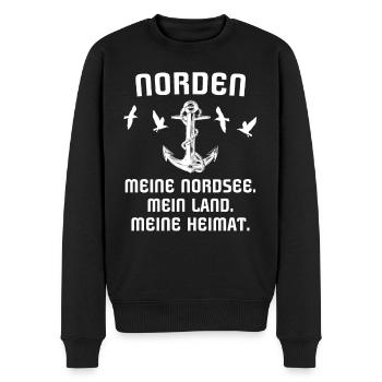 Norden Nordener Norddeutsche - Männer Premium Bio Pullover - Schwarz - Vorne - Nico (187cm)