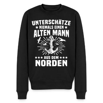 Norden Nordener Norddeutsche - Männer Premium Bio Pullover - Schwarz - Vorne - Nico (187cm)