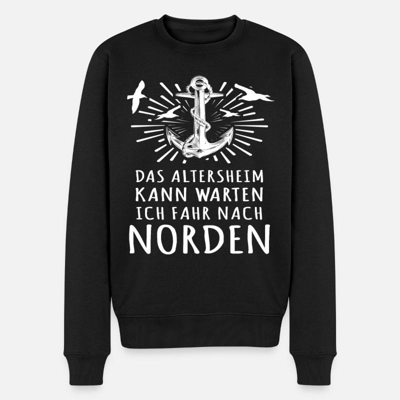 Norden Nordener Norddeutsche - Männer Premium Bio Pullover - Schwarz