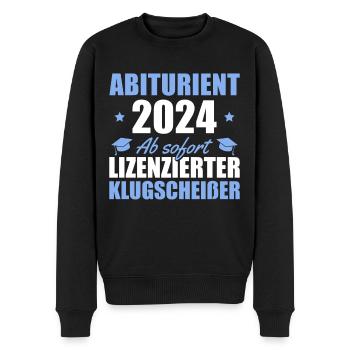 Abiturient 2024 Abschluss bestanden Abitur - Männer Premium Bio Pullover - Schwarz - Vorne - Nico (187cm)