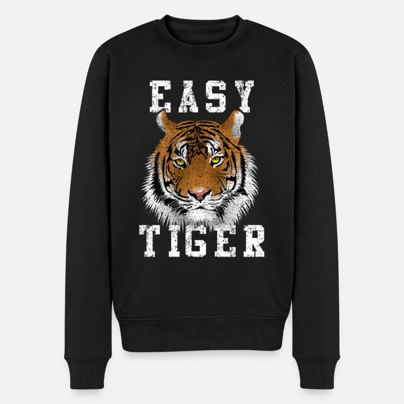 Einfacher Tiger - Männer Premium Bio Pullover - Schwarz