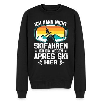 Ich Kann Nicht Skifahren Ich Bin Wegen Apres Ski - Männer Premium Bio Pullover - Schwarz - Vorne - Nico (187cm)