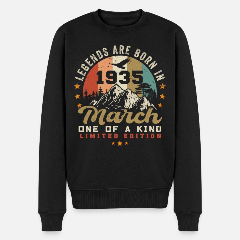 März 1935 Jahrgang Geburtstag Retro Geschenk - Männer Premium Bio Pullover - Schwarz