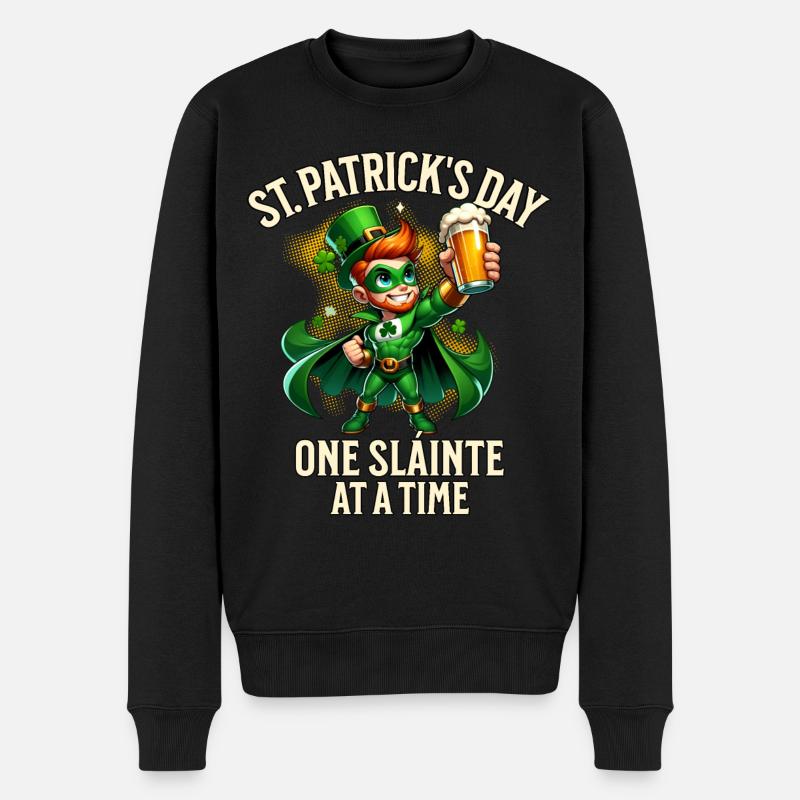 St. Patricks Day - Männer Premium Bio Pullover - Schwarz