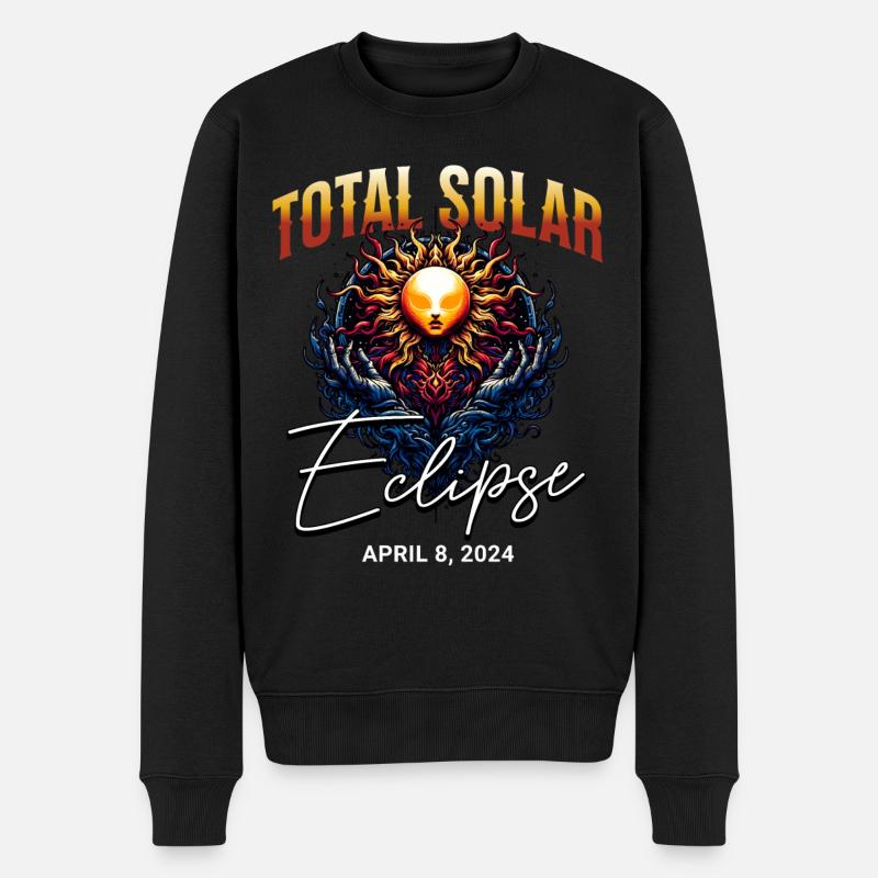 Solar Eclipse 2024 - Men's Premium Organic Jumper - black