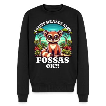 J’aime Fossas - Pull Premium bio Homme - noir - Devant - Nico (187cm)