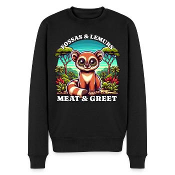 Lémuriens Fossas - Pull Premium bio Homme - noir - Devant - Nico (187cm)