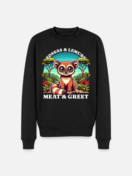 Lemuren Fossas - Männer Premium Bio Pullover - Schwarz