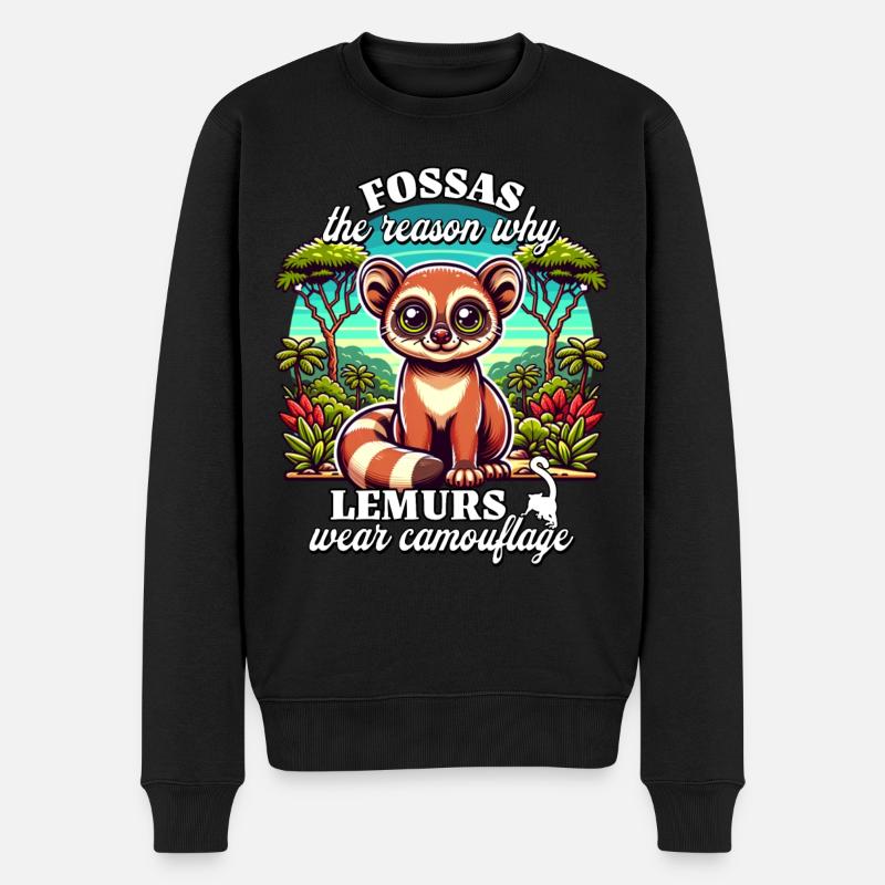 Fossa Madagascar Fossas - Männer Premium Bio Pullover - Schwarz