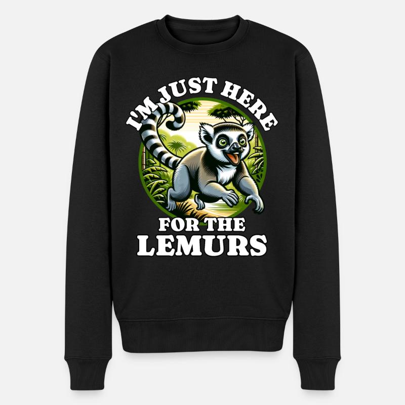 Lémurien Lémuriens de Madagascar - Pull Premium bio Homme - noir