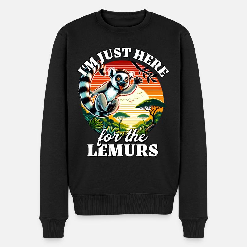 Lemurs - Männer Premium Bio Pullover - Schwarz