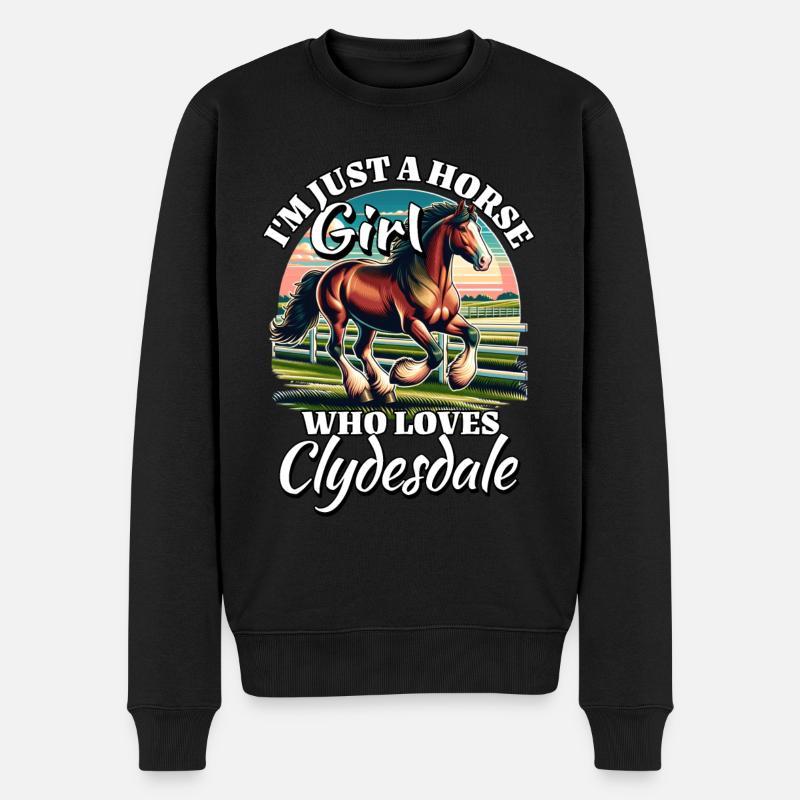 Clydesdale Mädchen - Männer Premium Bio Pullover - Schwarz