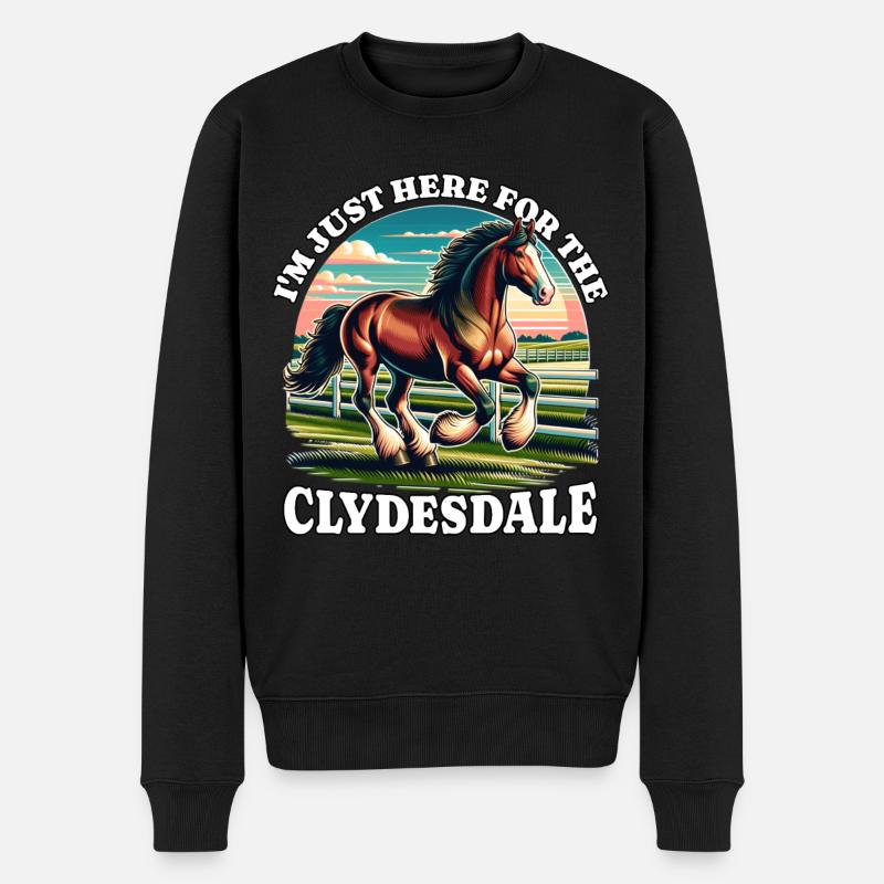 Clydesdale Pferd Reiter - Männer Premium Bio Pullover - Schwarz