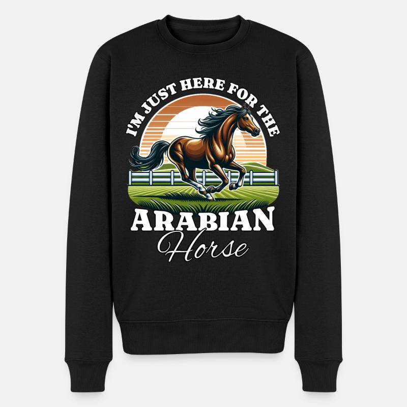 Arabian Pferd Reiter - Männer Premium Bio Pullover - Schwarz