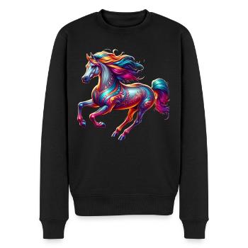 Cavalier arabe - Pull Premium bio Homme - noir - Devant - Nico (187cm)
