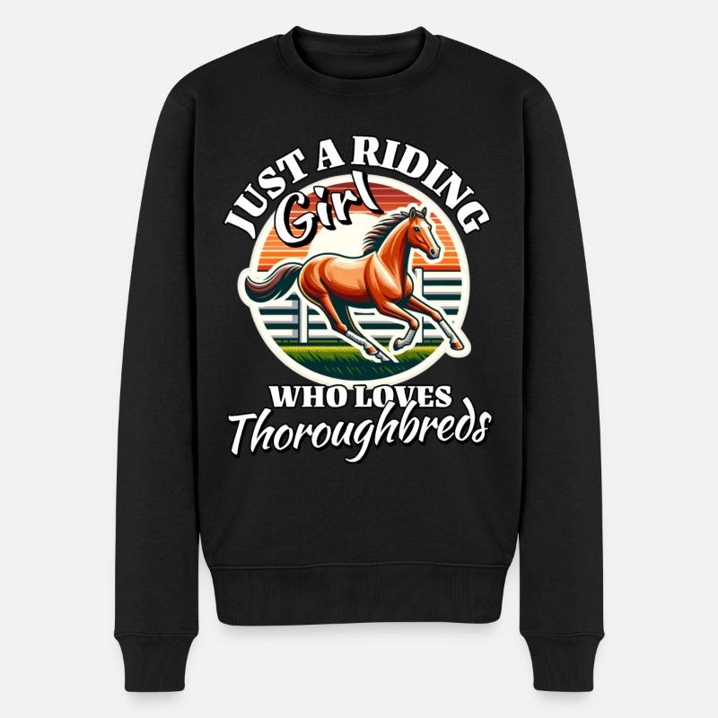 Thoroughbred Mädchen - Männer Premium Bio Pullover - Schwarz