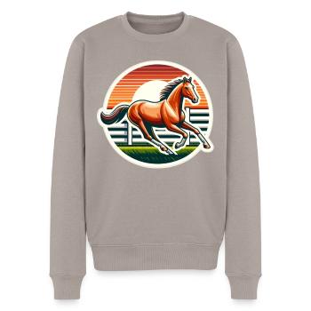 Thoroughbred Horse Rider - Men's Premium Organic Jumper - taupe - Front - Nico (187cm)