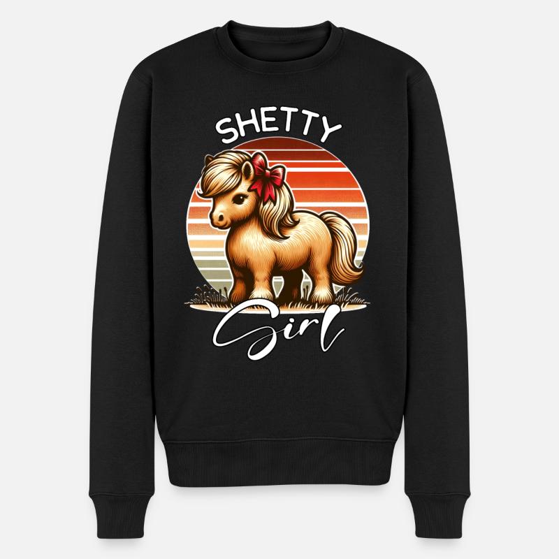 Cadeau de poney Shetland - Pull Premium bio Homme - noir