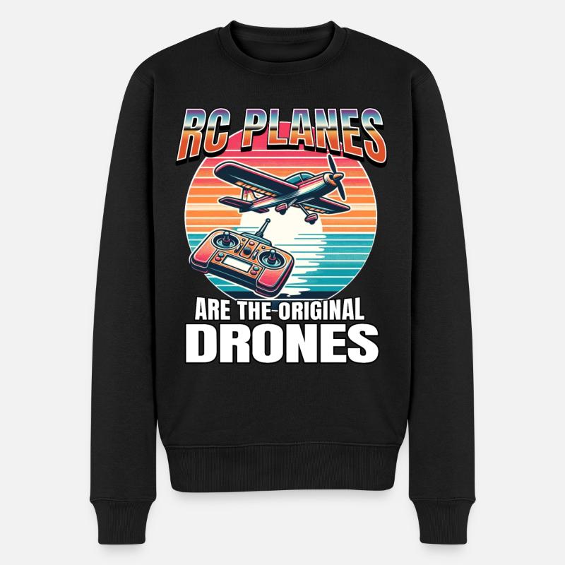 Modellflugzeug - Männer Premium Bio Pullover - Schwarz