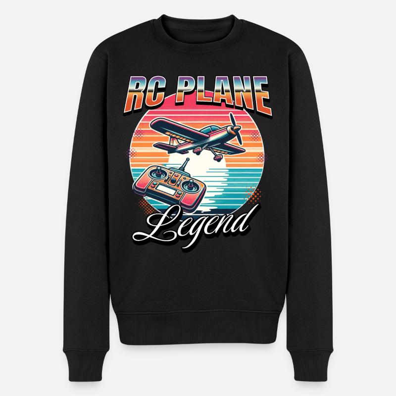 Modellflugzeug RC Flugzeug - Männer Premium Bio Pullover - Schwarz