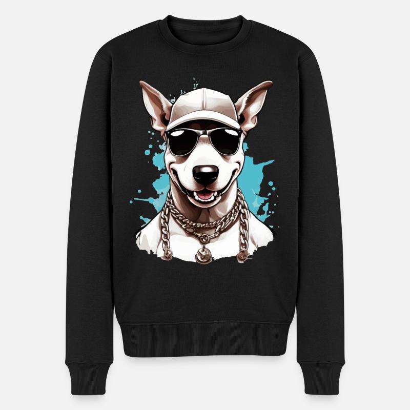 RAP COOL BULLTERRIER - Männer Premium Bio Pullover - Schwarz