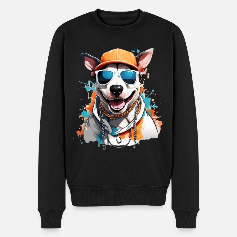 SOMMER COOLER BULLTERRIER - Männer Premium Bio Pullover - Schwarz