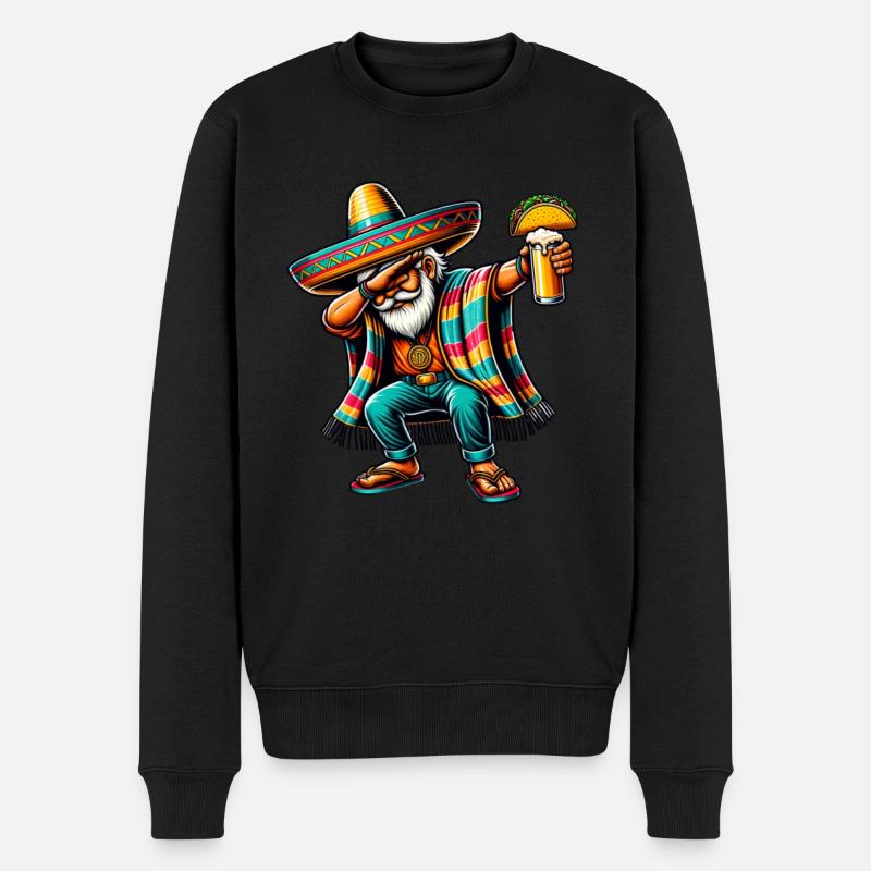 Mexikaner Dabbing Mexican - Männer Premium Bio Pullover - Schwarz