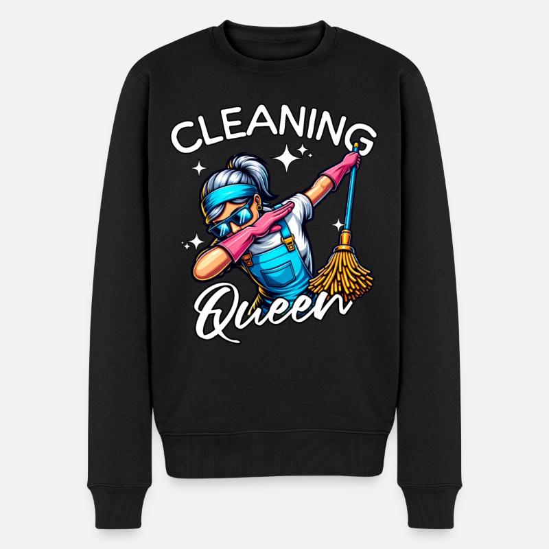 Putzfrau - Männer Premium Bio Pullover - Schwarz