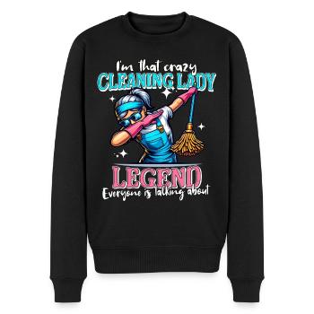 Femme de ménage Legend Femme de ménage - Pull Premium bio Homme - noir - Devant - Nico (187cm)