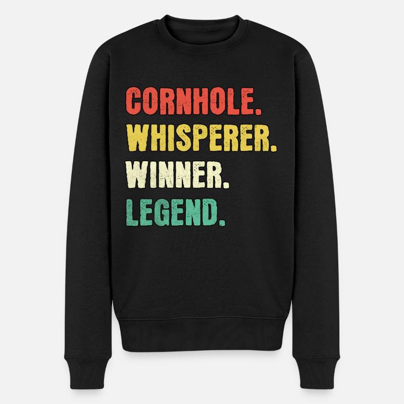 Cornhole Whisperer - Männer Premium Bio Pullover - Schwarz