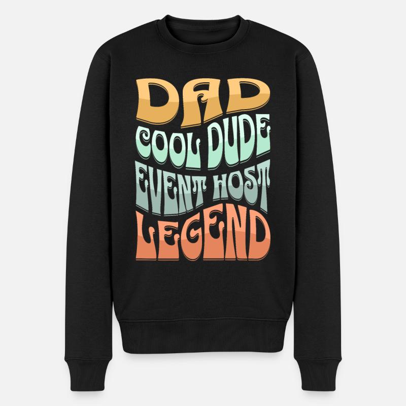 Papa Event Host - Männer Premium Bio Pullover - Schwarz