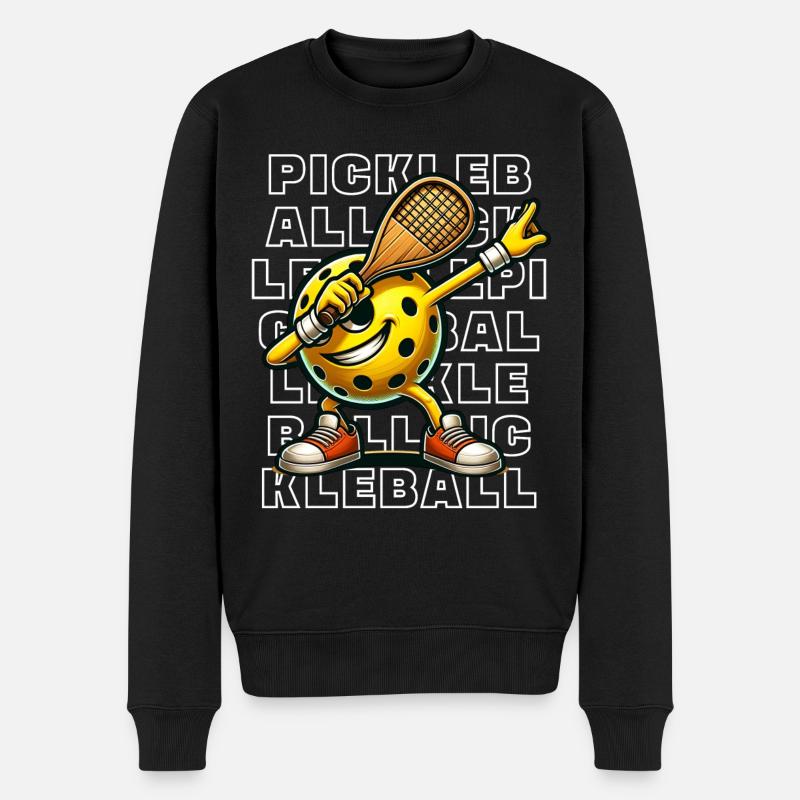 Pickleball - Männer Premium Bio Pullover - Schwarz