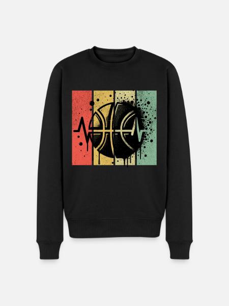 Basket-ball rétro - Pull Premium bio Homme - noir