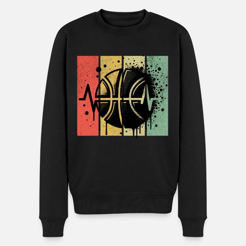 Basket-ball rétro - Pull Premium bio Homme - noir