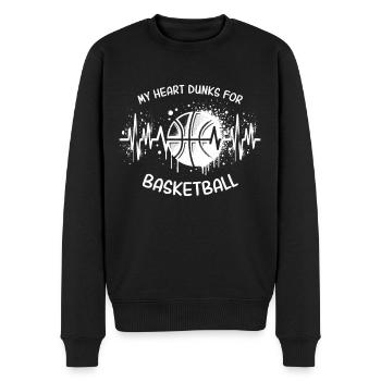 Basketball ECG - Men's Premium Organic Jumper - black - Front - Nico (187cm)