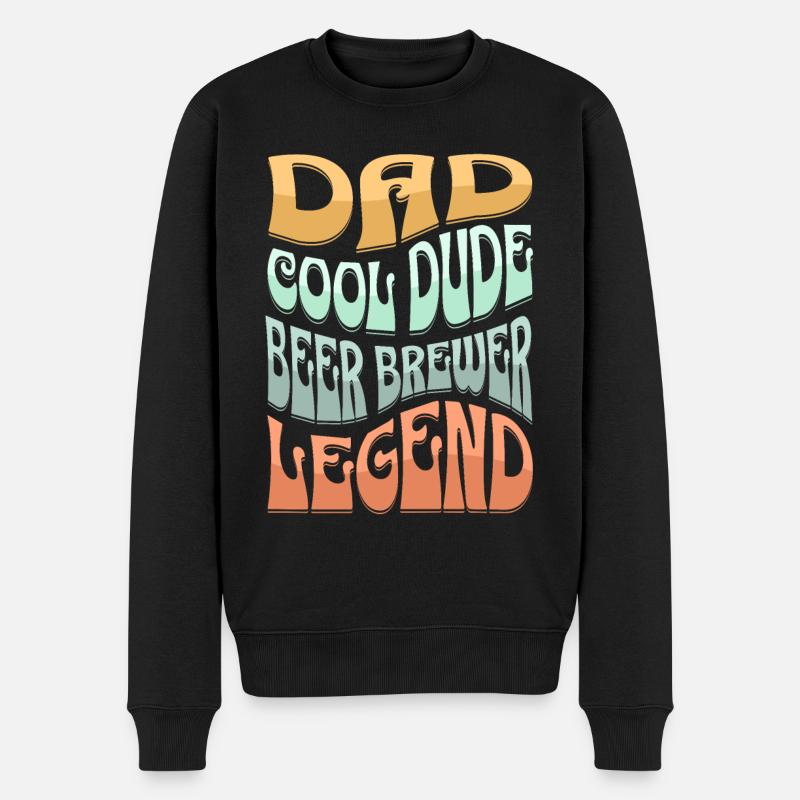 Papa Bierbrauer - Männer Premium Bio Pullover - Schwarz