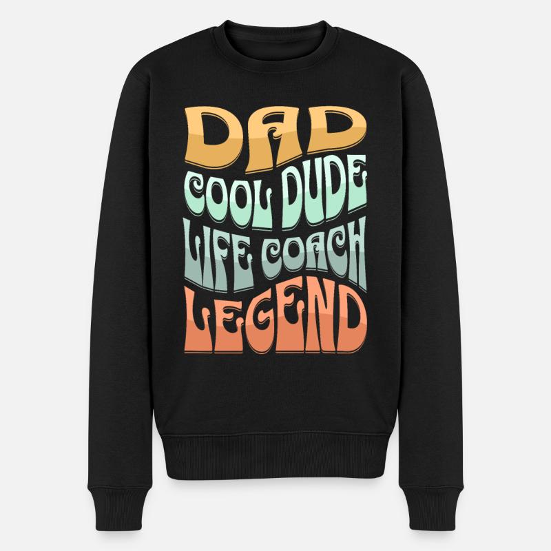 Papa Life Coach - Männer Premium Bio Pullover - Schwarz