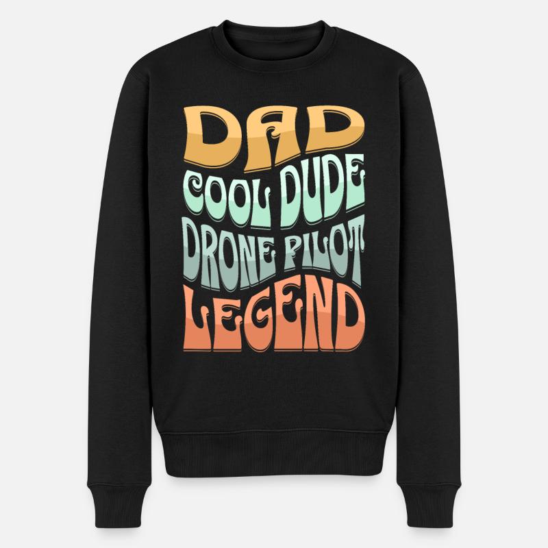 Papa Pilote de drone - Pull Premium bio Homme - noir