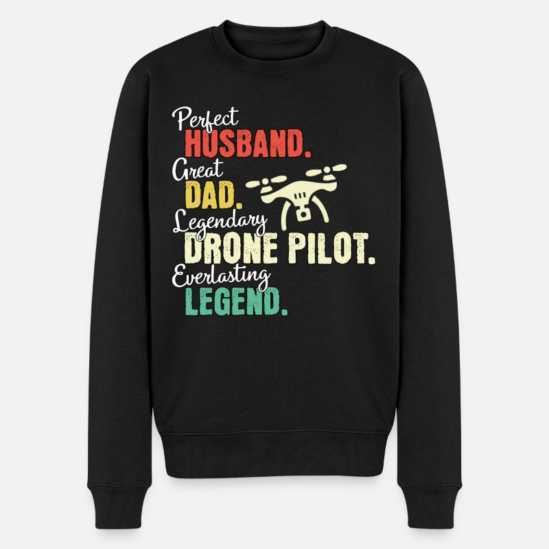 Papa pilote de drone - Pull Premium bio Homme - noir