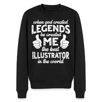 Best Illustrator Legend - Men's Premium Organic Jumper - black - Front - Nico (187cm)