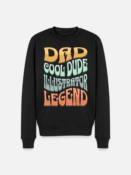 Papa Illustrator - Men's Premium Organic Jumper - black